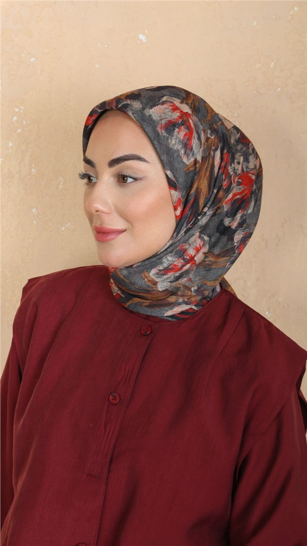 Locella Pamuklu Soft Eşarp 4551-7 Füme 
