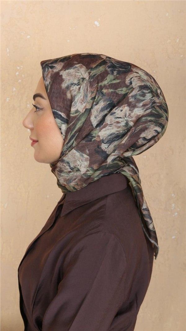 Locella Pamuklu Soft Eşarp 4551-9 Koyu Kahve 