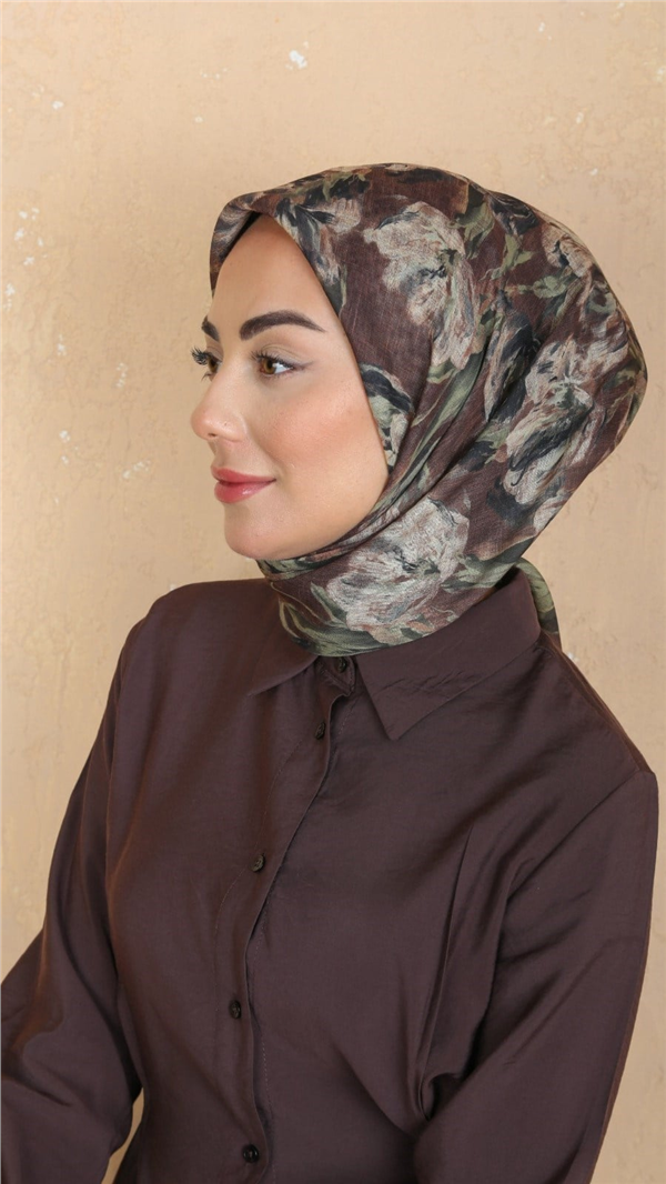 Locella Pamuklu Soft Eşarp 4551-9 Koyu Kahve 