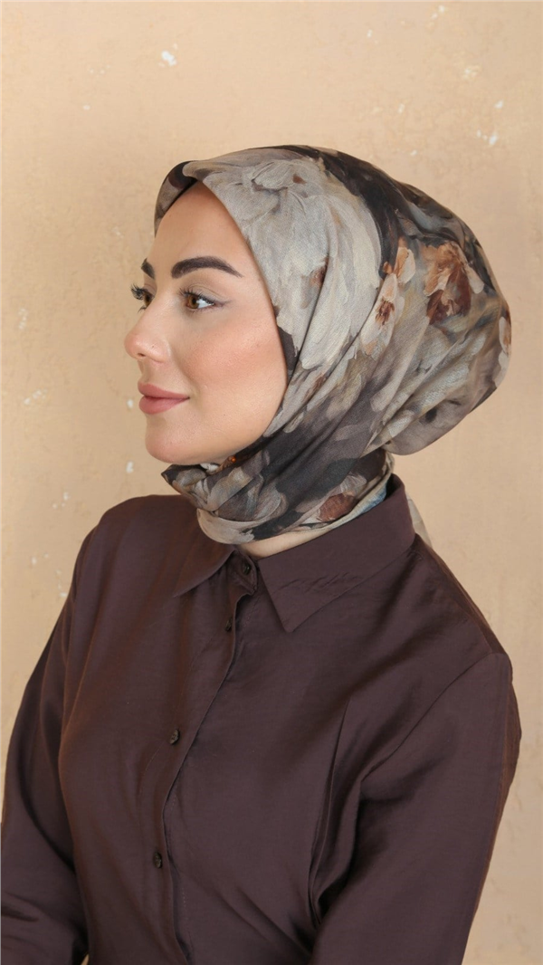 Locella Pamuklu Soft Eşarp 4552-10 Koyu Bej 