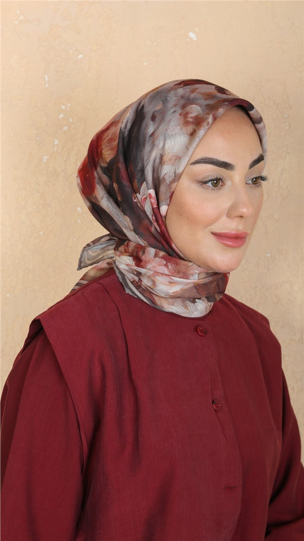 Locella Pamuklu Soft Eşarp 4552-4 Tozlu Kahve 