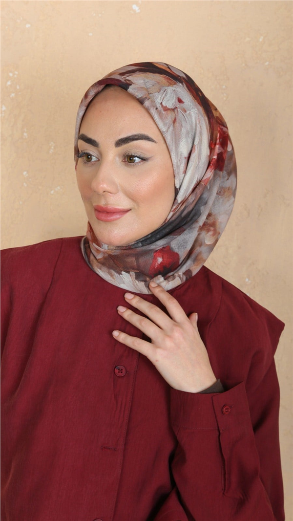 Locella Pamuklu Soft Eşarp 4552-4 Tozlu Kahve 