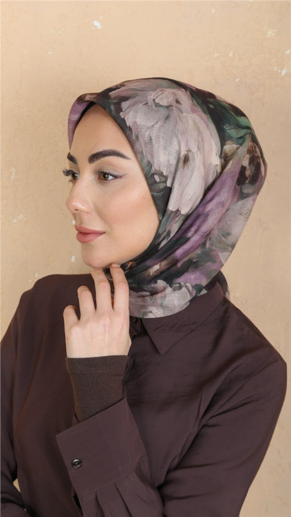 Locella Pamuklu Soft Eşarp 4552-6 Mürdüm 