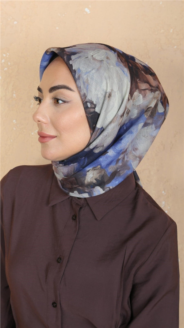 Locella Pamuklu Soft Eşarp 4552-9 Lacivert 