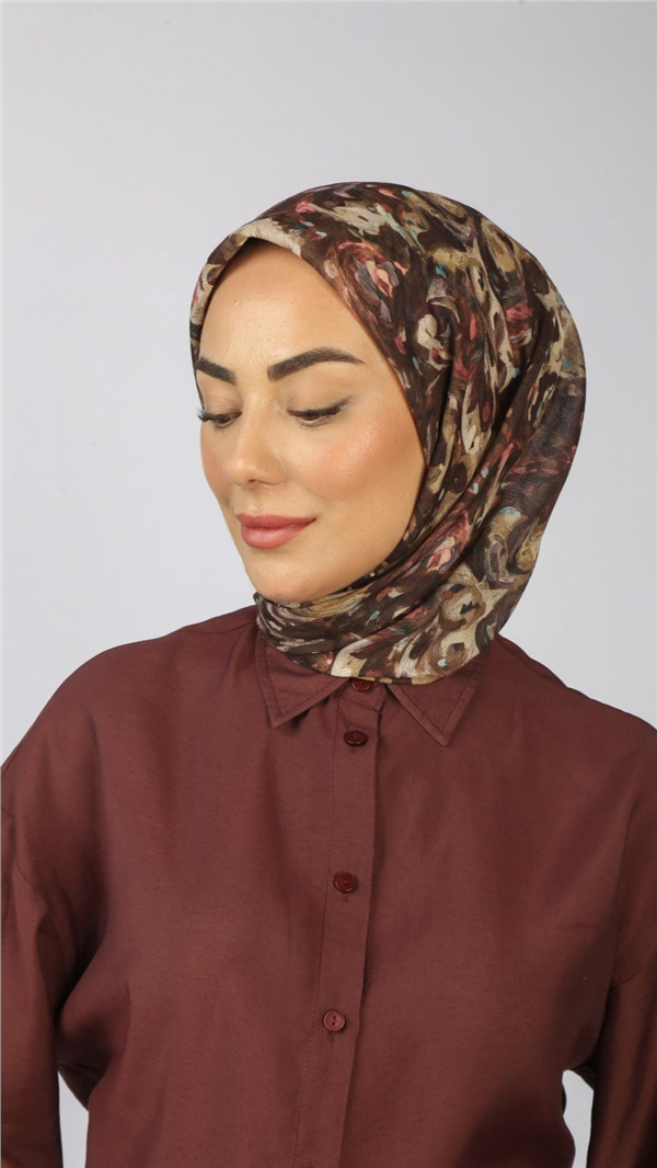 Locella Pamuklu Soft Eşarp 4553-2 Vizon Kahve 