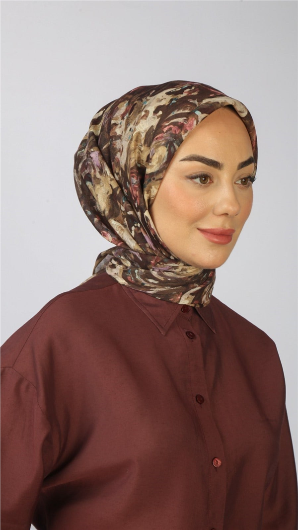 Locella Pamuklu Soft Eşarp 4553-2 Vizon Kahve 