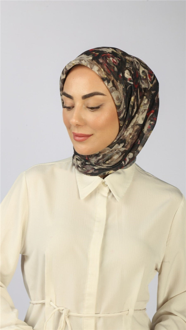 Locella Pamuklu Soft Eşarp 4553-5 Siyah 