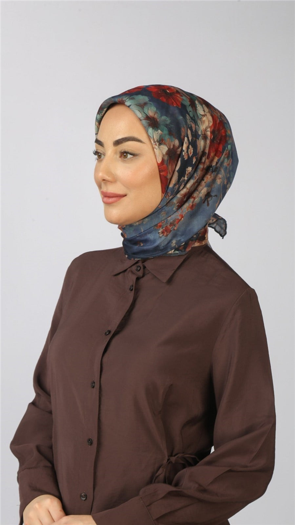 Locella Pamuklu Soft Eşarp 4554-6 Mavi 