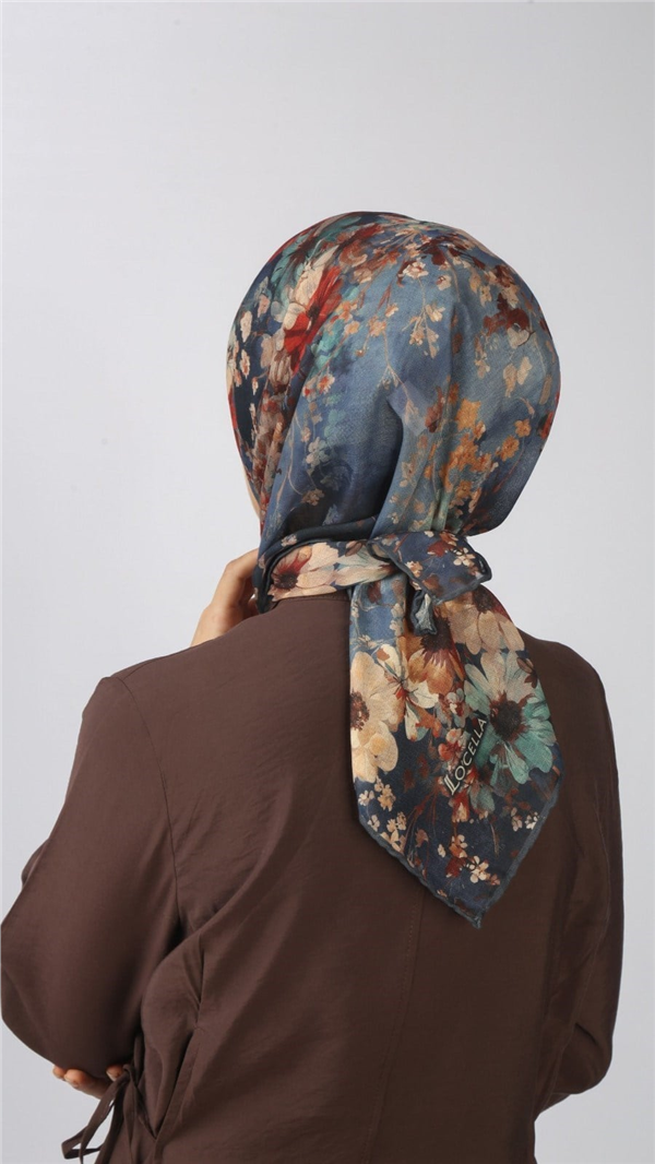 Locella Pamuklu Soft Eşarp 4554-6 Mavi 