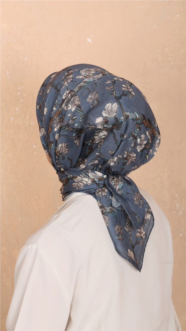 Locella Pamuklu Soft Eşarp 4555-1 Mavi 