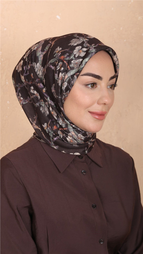 Locella Pamuklu Soft Eşarp 4555-10 Acı Kahve 