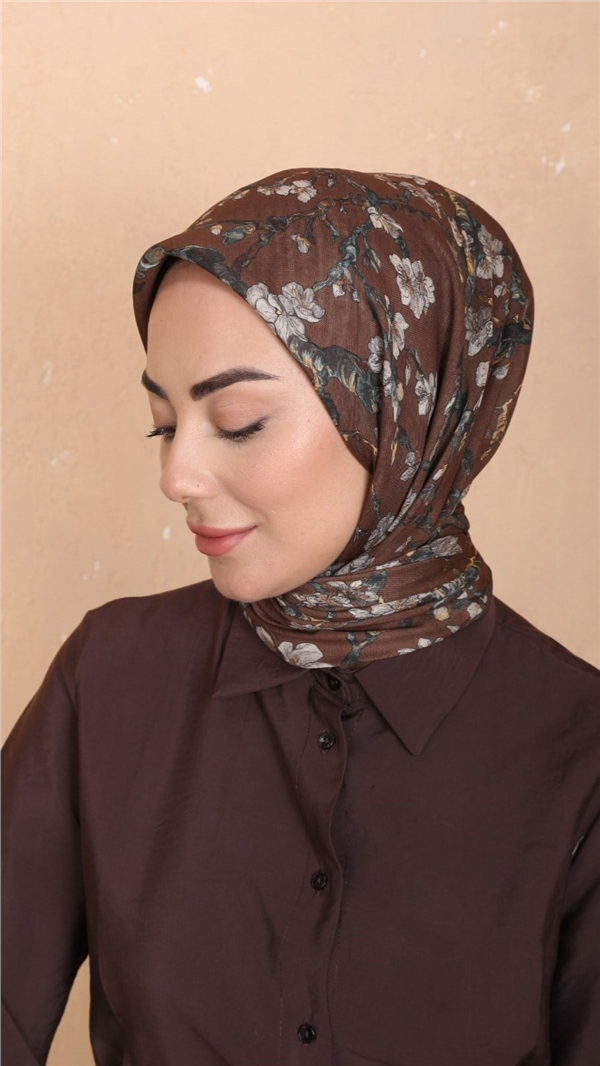 Locella Pamuklu Soft Eşarp 4555-2 Çikolata Kahve 