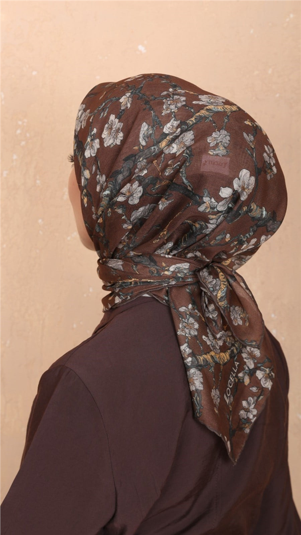 Locella Pamuklu Soft Eşarp 4555-2 Çikolata Kahve 