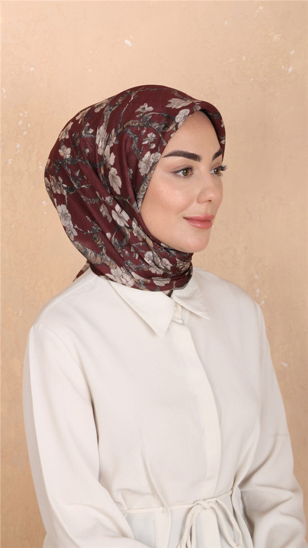 Locella Pamuklu Soft Eşarp 4555-5 Bordo 