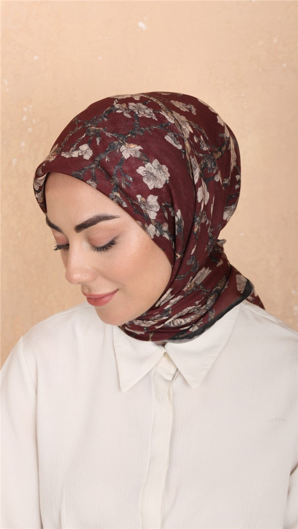 Locella Pamuklu Soft Eşarp 4555-5 Bordo 