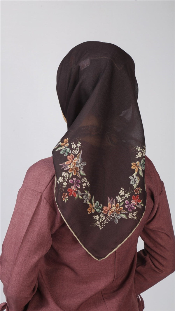 Locella Pamuklu Soft Eşarp 4556-10 Koyu Mürdüm 
