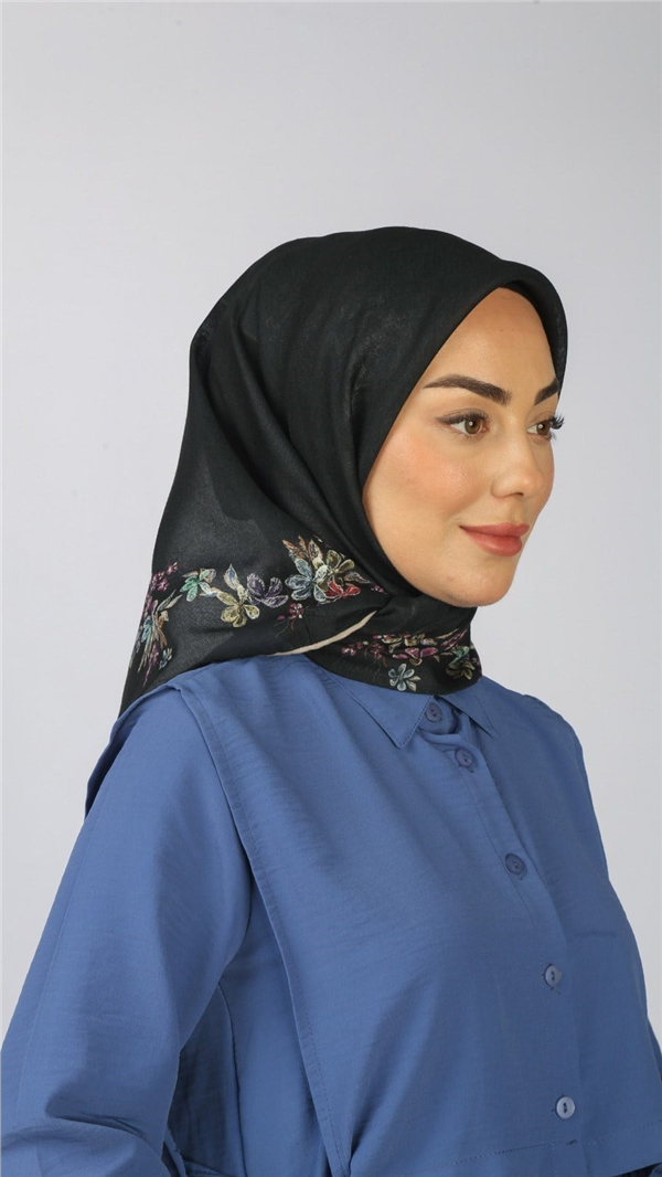 Locella Pamuklu Soft Eşarp 4556-4 Siyah 