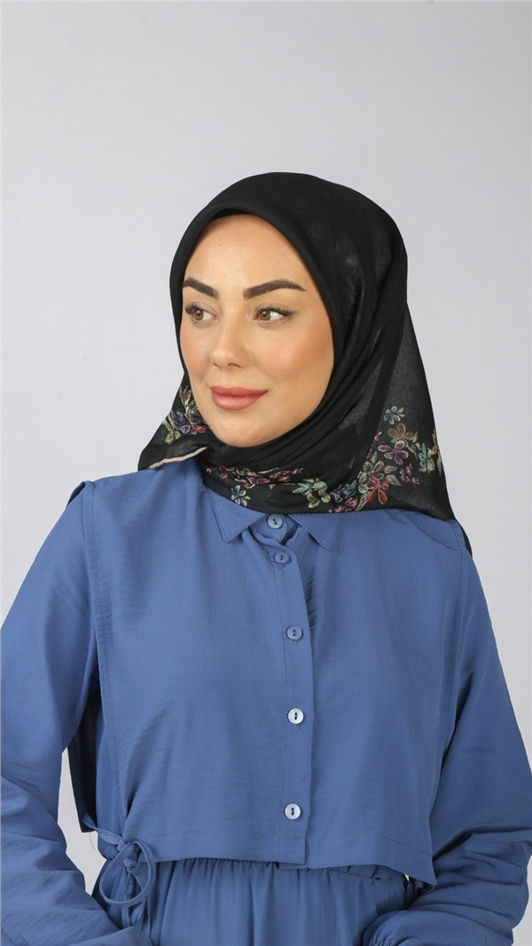 Locella Pamuklu Soft Eşarp 4556-4 Siyah 
