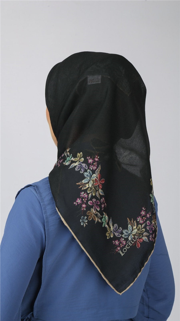 Locella Pamuklu Soft Eşarp 4556-4 Siyah 
