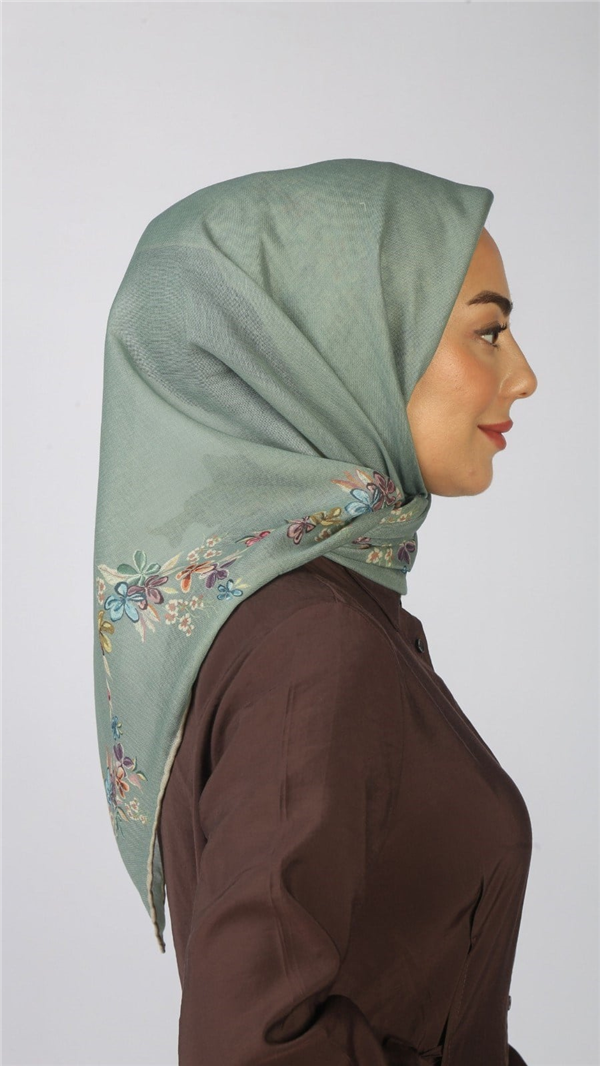 Locella Pamuklu Soft Eşarp 4556-5 Su Yeşili 
