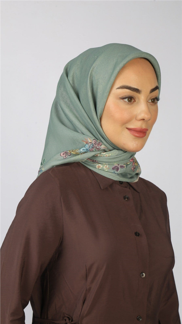 Locella Pamuklu Soft Eşarp 4556-5 Su Yeşili 