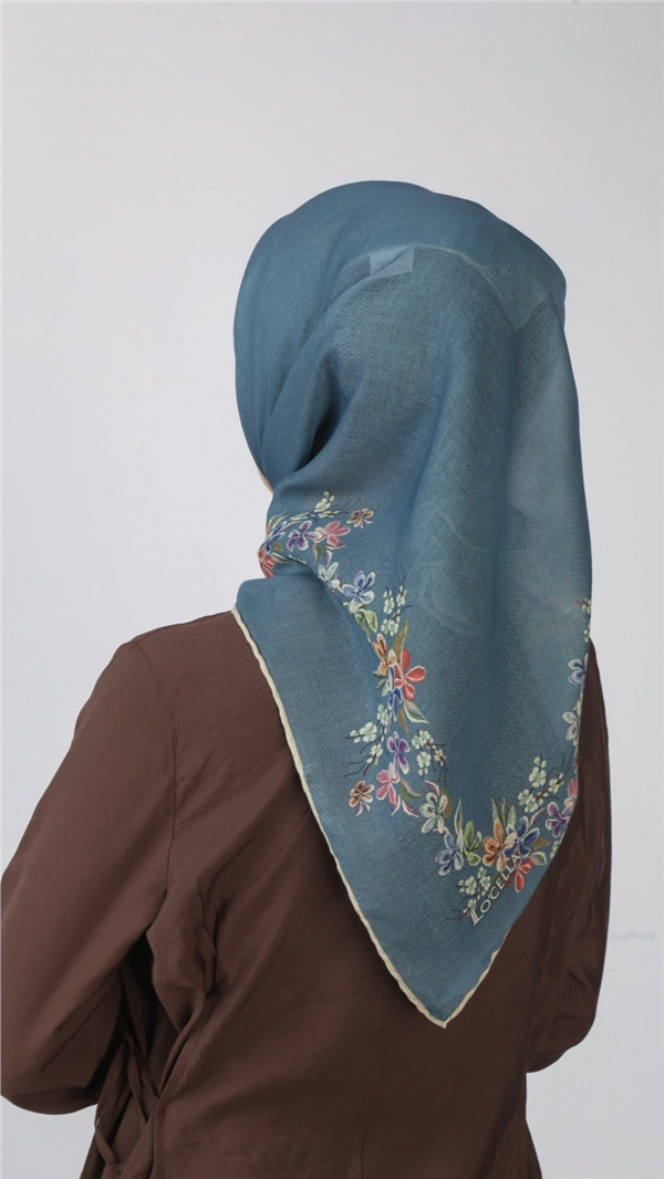 Locella Pamuklu Soft Eşarp 4556-6 Mavi 