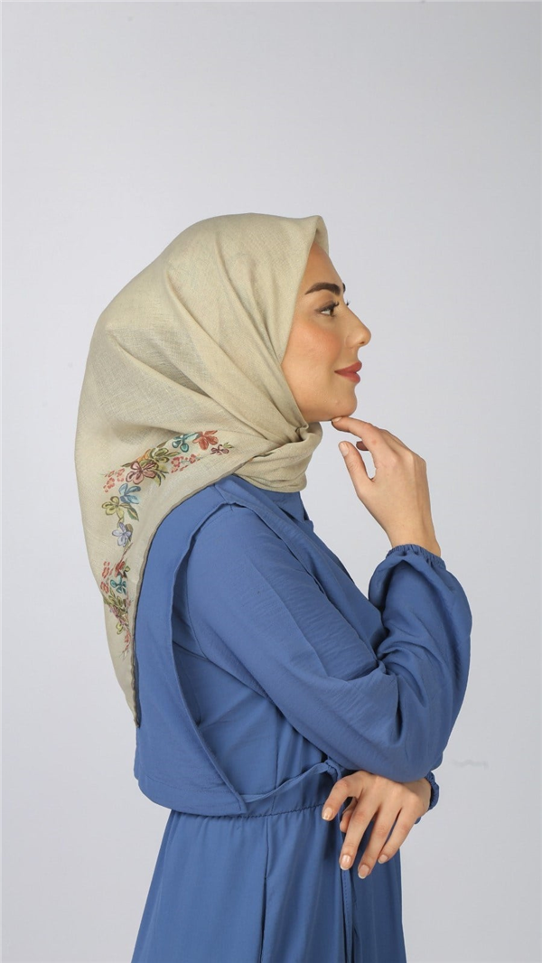 Locella Pamuklu Soft Eşarp 4556-7 Bej 