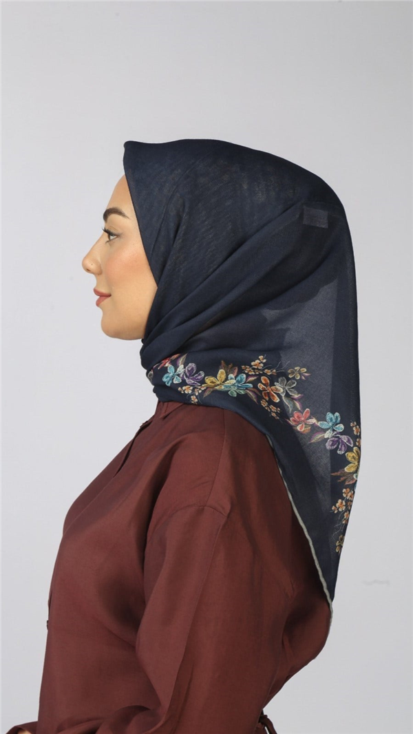 Locella Pamuklu Soft Eşarp 4556-9 Lacivert 
