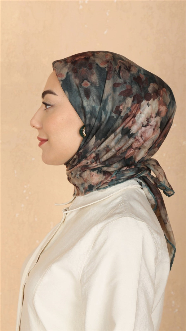 Locella Pamuklu Soft Eşarp 4557-10 Petrol Yeşili 