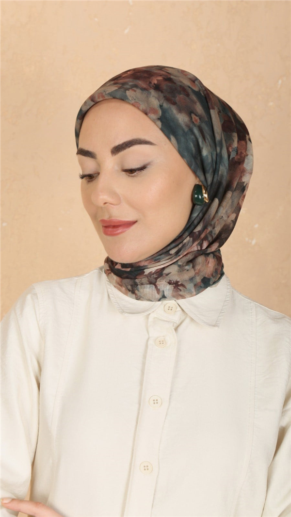 Locella Pamuklu Soft Eşarp 4557-10 Petrol Yeşili 