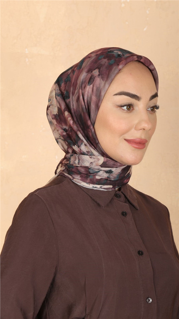 Locella Pamuklu Soft Eşarp 4557-5 Mürdüm 