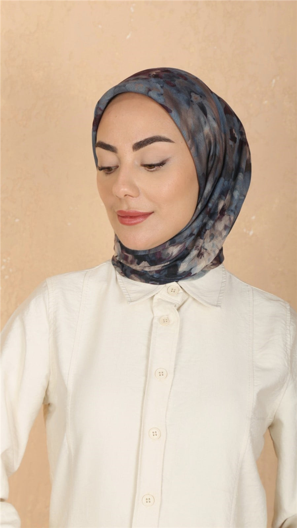 Locella Pamuklu Soft Eşarp 4557-8 Mavi 