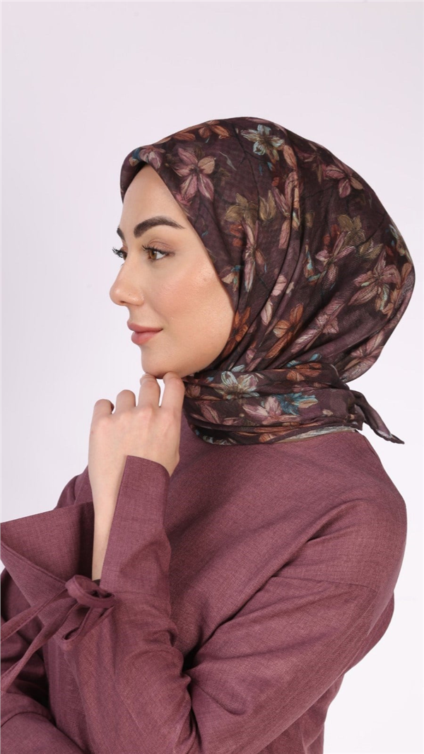Locella Pamuklu Soft Eşarp 4559-3 Mürdüm 