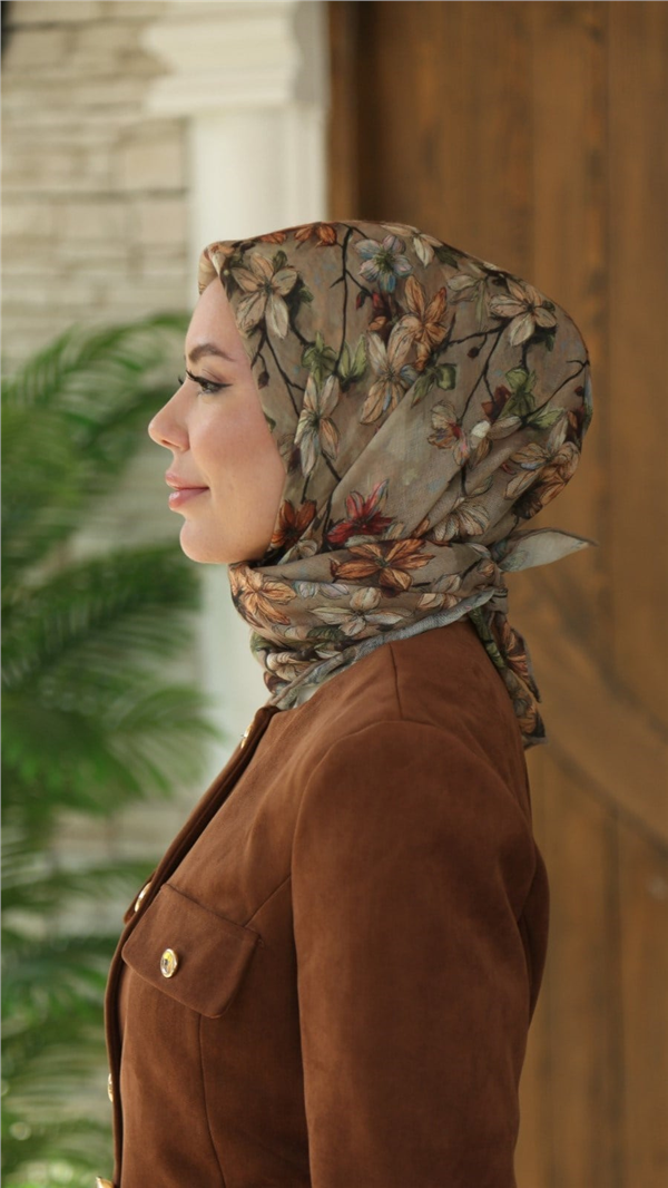 Locella Pamuklu Soft Eşarp 4559-4 Koyu Bej 