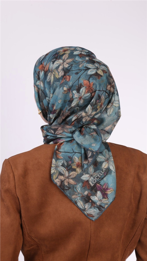 Locella Pamuklu Soft Eşarp 4559-9 Deniz Mavisi 