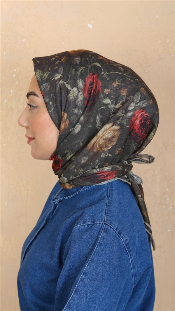 Locella Pamuklu Soft Eşarp 4560-14 Koyu Kahve