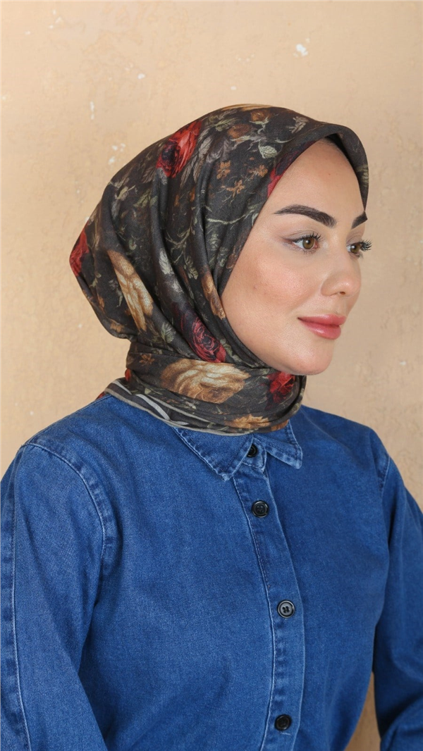 Locella Pamuklu Soft Eşarp 4560-14 Koyu Kahve