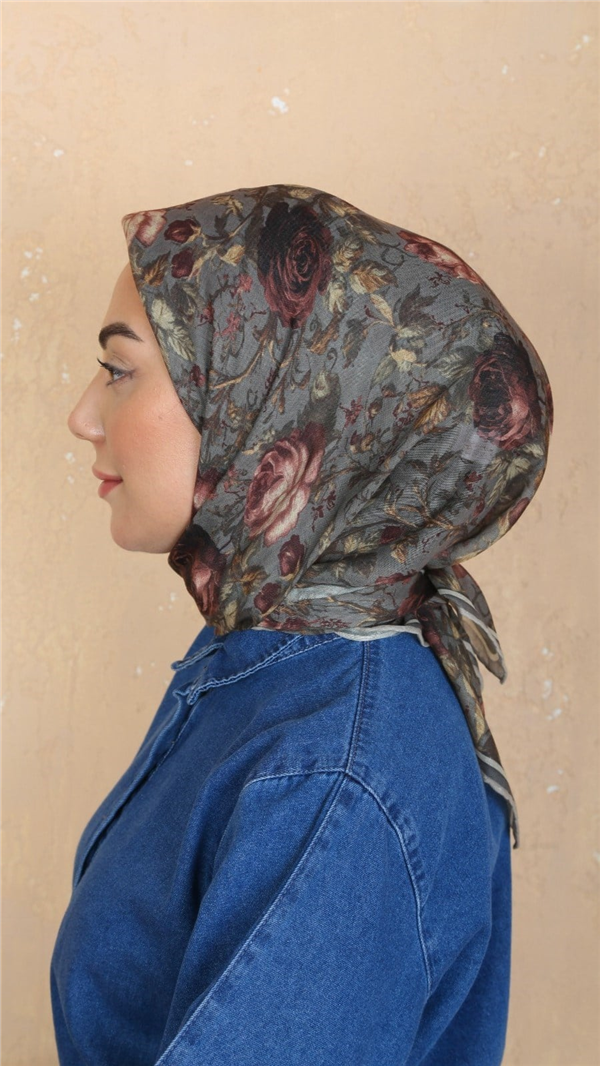 Locella Pamuklu Soft Eşarp 4560-2 Küllü Gri 