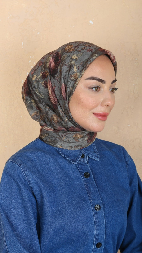 Locella Pamuklu Soft Eşarp 4560-2 Küllü Gri 