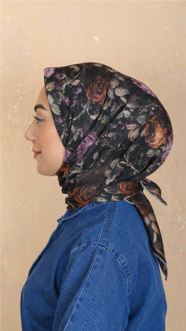 Locella Pamuklu Soft Eşarp 4560-4 Siyah 