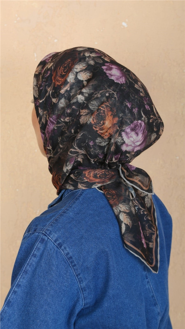 Locella Pamuklu Soft Eşarp 4560-4 Siyah 
