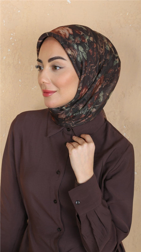 Locella Pamuklu Soft Eşarp 4560-7 Kahve 