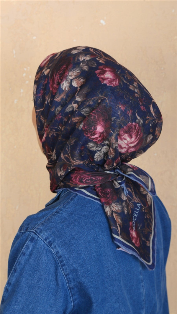 Locella Pamuklu Soft Eşarp 4560-8 Lacivert 