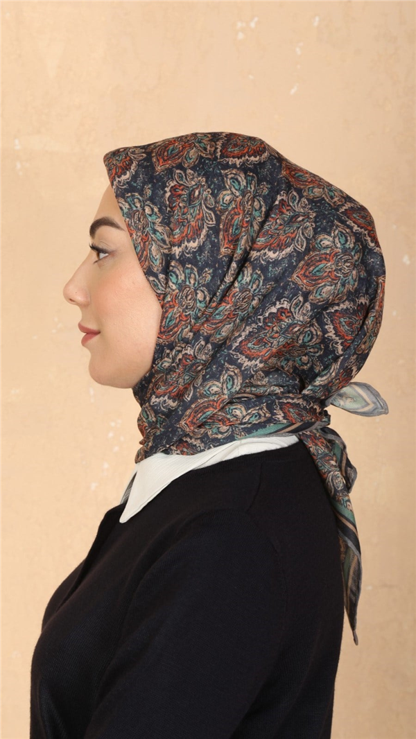 Locella Pamuklu Soft Eşarp 4561-3 Koyu Mavi 