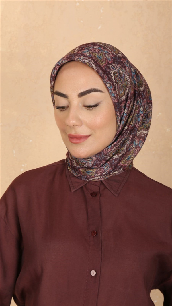 Locella Pamuklu Soft Eşarp 4561-6 Mürdüm 