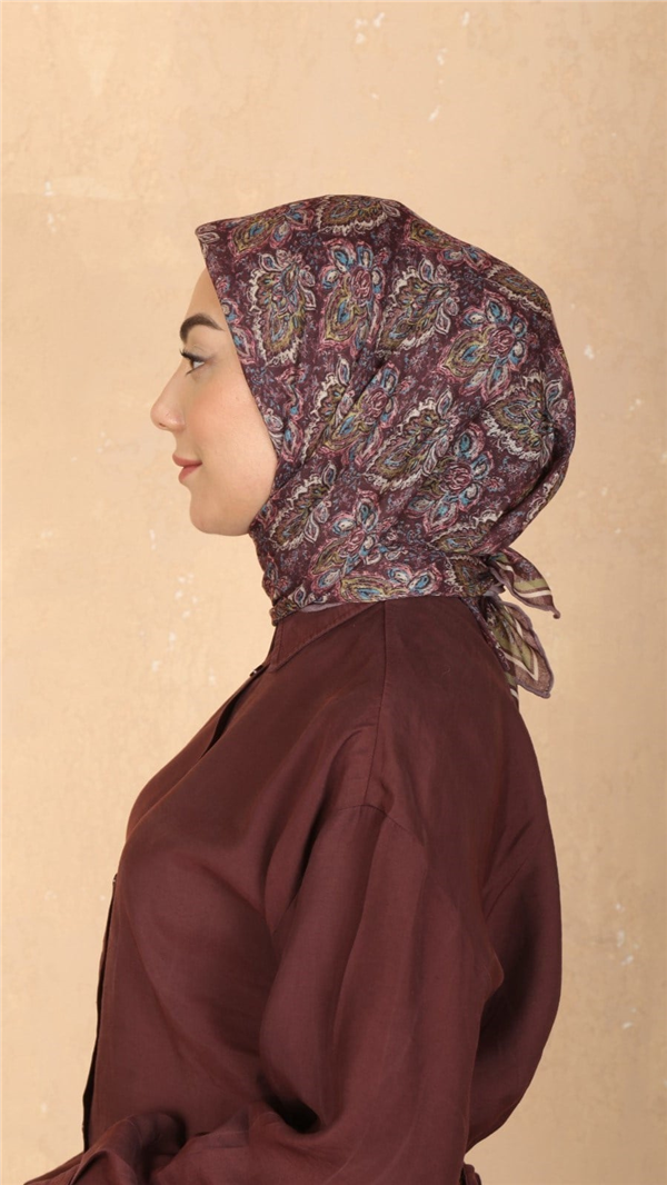 Locella Pamuklu Soft Eşarp 4561-6 Mürdüm 