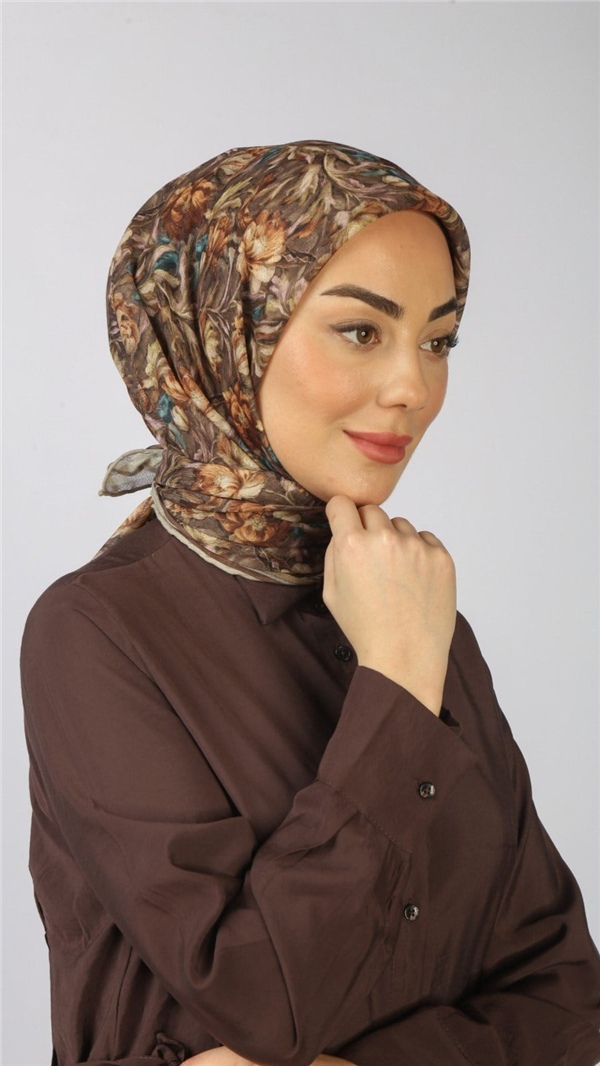 Locella Pamuklu Soft Eşarp 4565-10 Kahve 