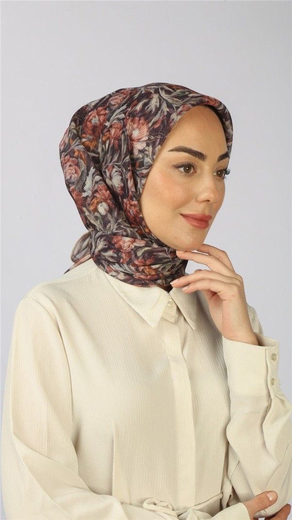 Locella Pamuklu Soft Eşarp 4565-4 Koyu Mürdüm 