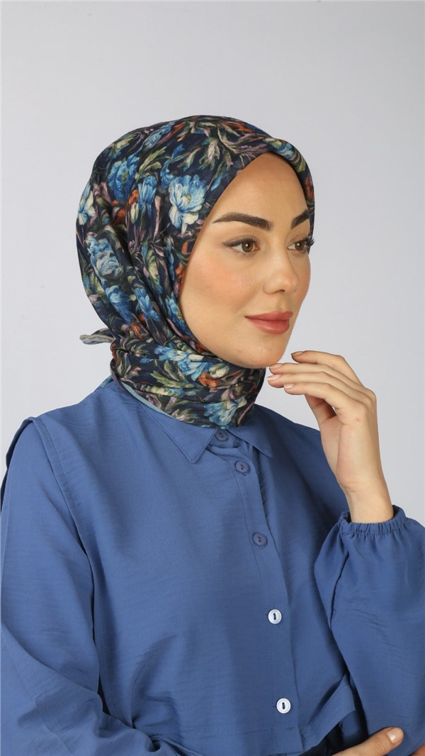 Locella Pamuklu Soft Eşarp 4565-8 Lacivert 