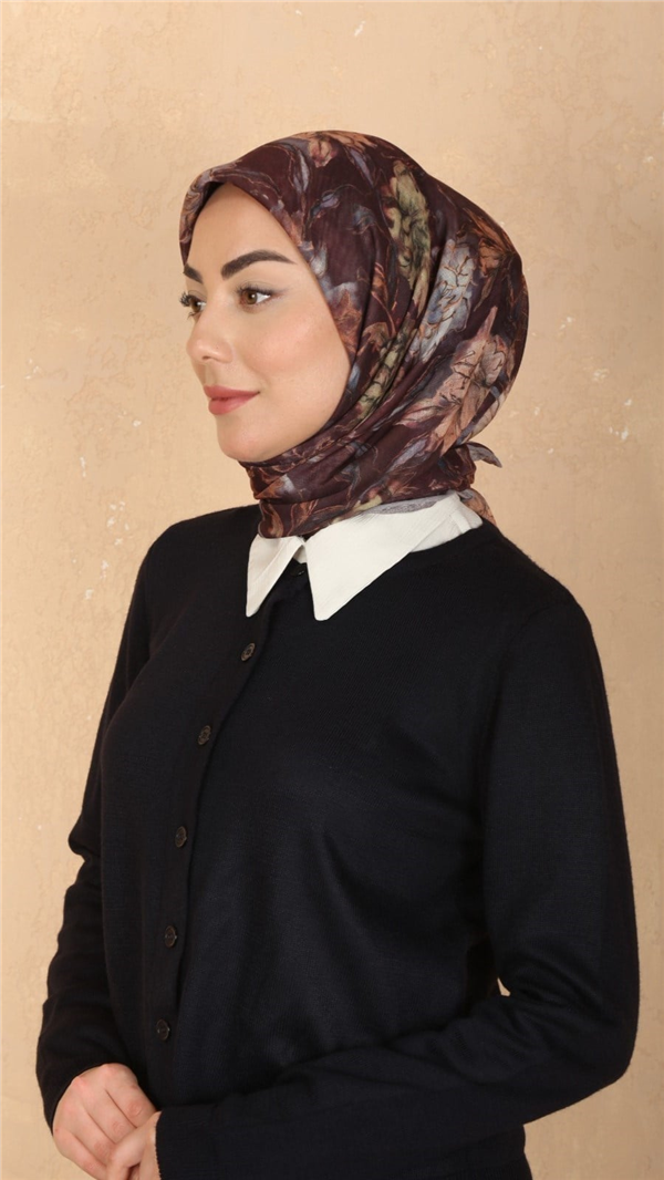 Locella Pamuklu Soft Eşarp 4566-10 Kızıl Kahve